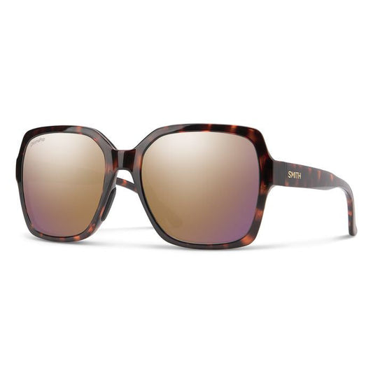 Smith Flare Sunglasses - OpenBox Tortoise ChromaPop Polarized Rose Gold Mirror Lens Sunglasses