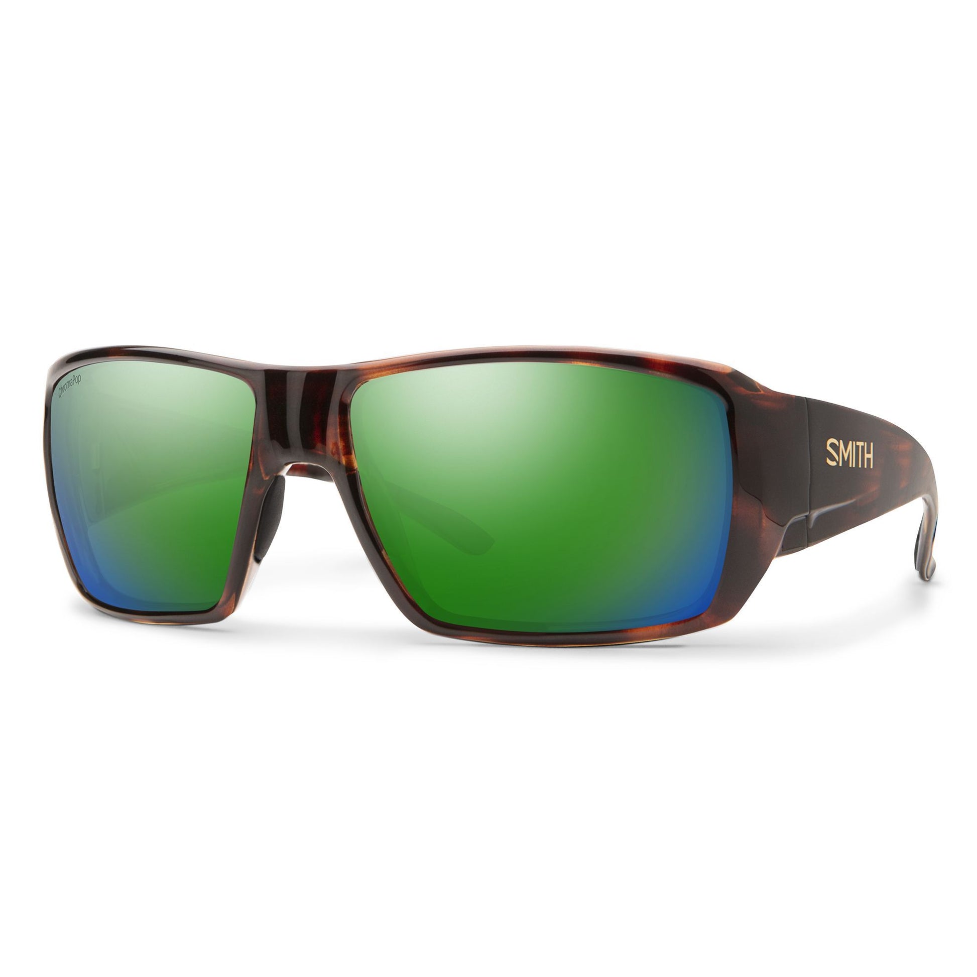 Smith Guides Choice S Sunglasses Tortoise ChromaPop Glass Polarized Green Mirror Sunglasses
