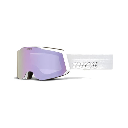 100 Percent Snowcraft S HiPER Snow Goggle White/Lavender / Mirror Lavender Snow Goggles