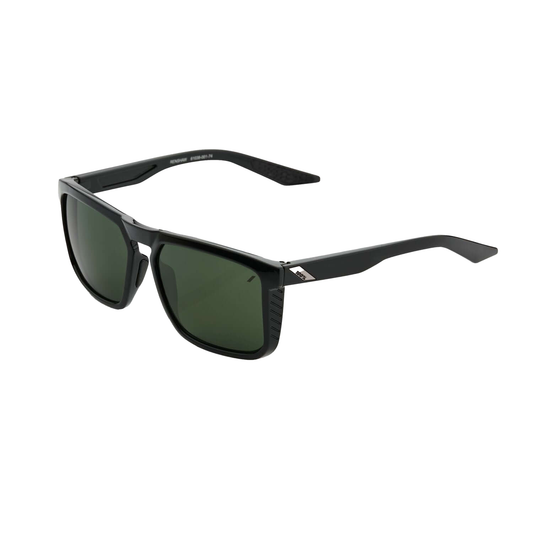 100% Renshaw Sunglasses Gloss Black Grey Green Sunglasses