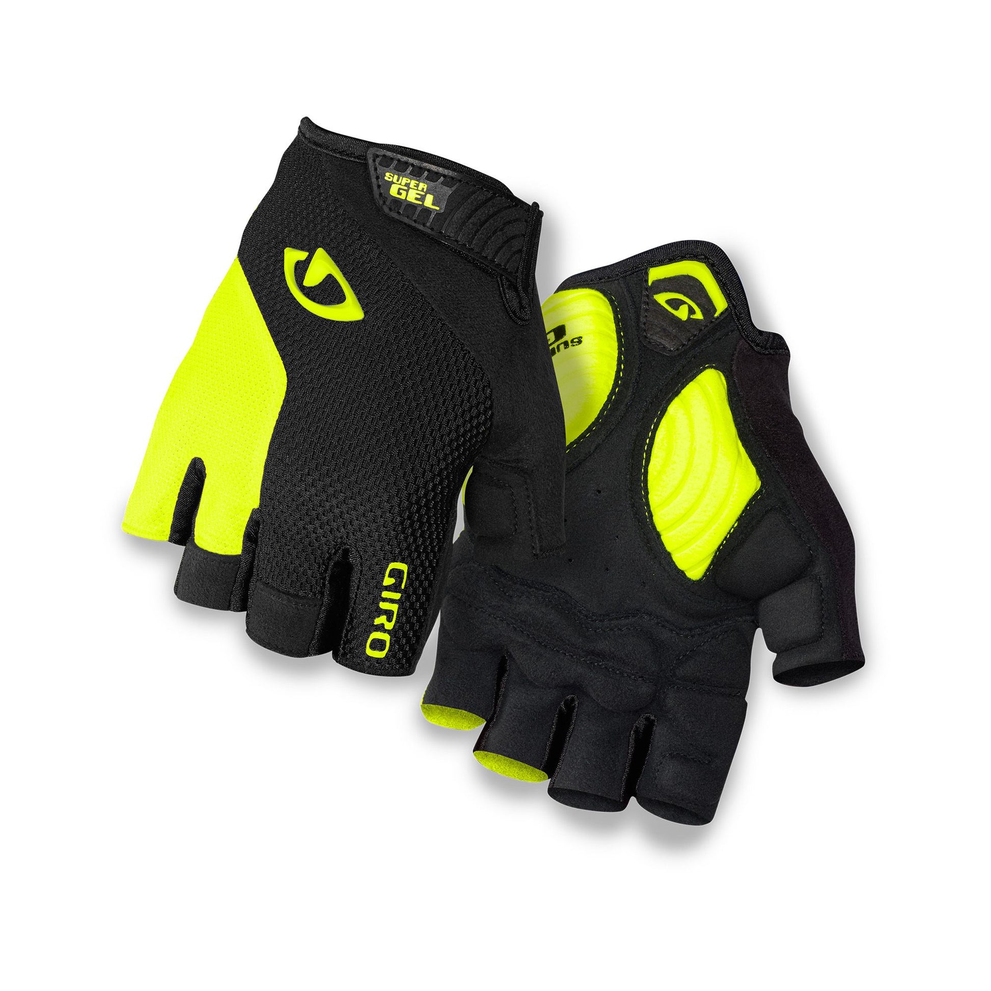 Giro Men's Strade Dure SG Glove Black Highlight Yellow Bike Gloves