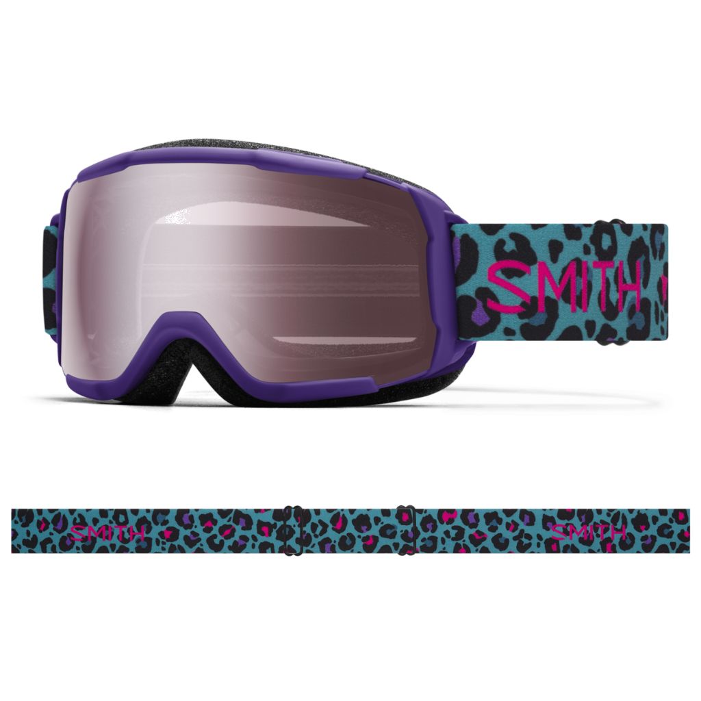 Smith Kids' Grom Snow Goggle Purple Haze Neon Cheetah Ignitor Mirror Snow Goggles