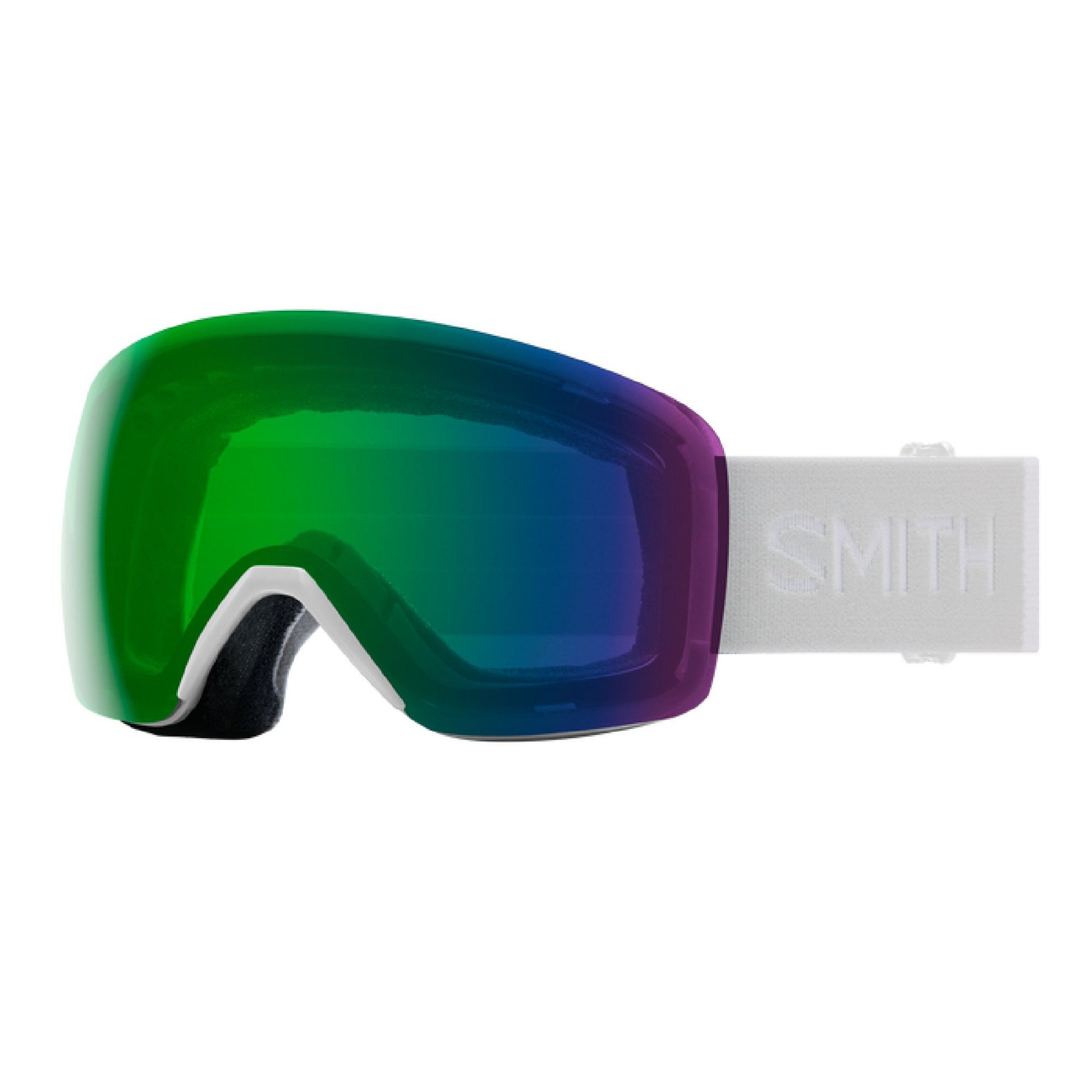 Smith Skyline Snow Goggle White Vapor ChromaPop Everyday Green Mirror Snow Goggles