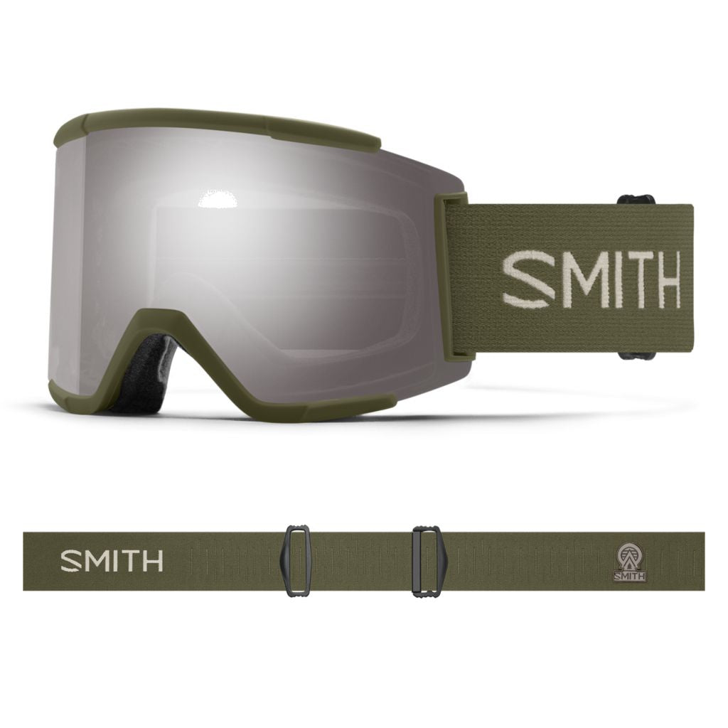 Smith Squad XL Low Bridge Fit Snow Goggle Forest ChromaPop Sun Platinum Mirror Snow Goggles