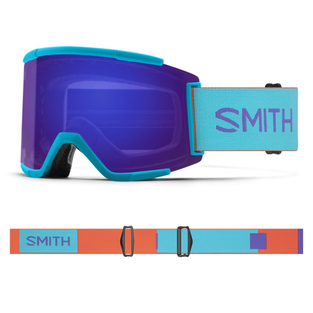 Smith Squad XL Low Bridge Fit Snow Goggle Olympic Blue ChromaPop Everyday Violet Mirror Snow Goggles