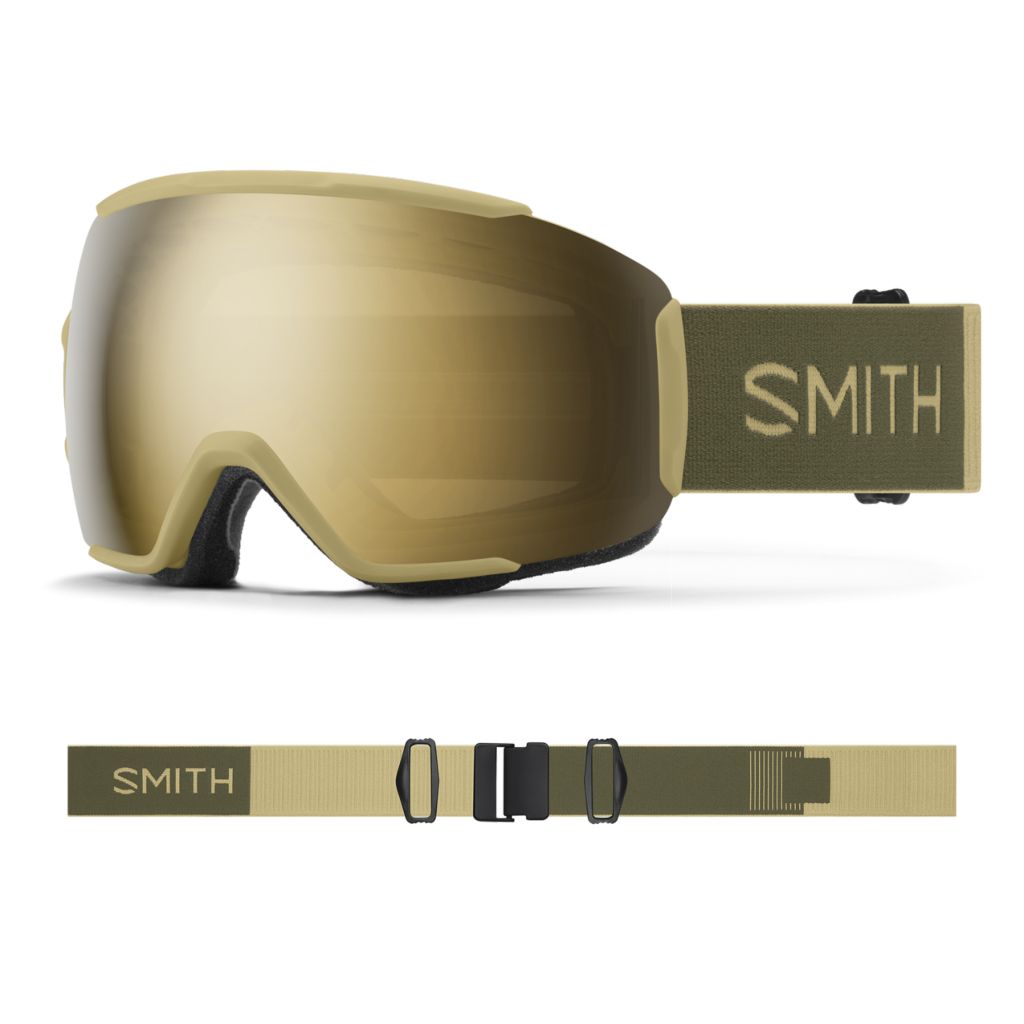 Smith Sequence OTG Low Bridge Fit Snow Goggle Sandstorm Forest ChromaPop Sun Black Gold Mirror Snow Goggles