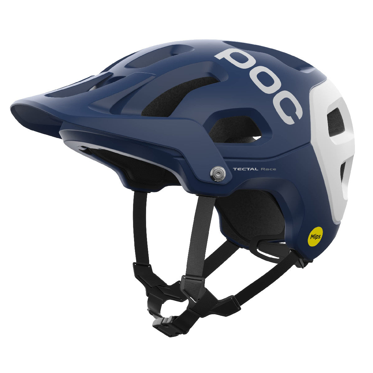 POC Tectal Race MIPS Helmet Lead Blue Hydrogen White Matte Bike Helmets
