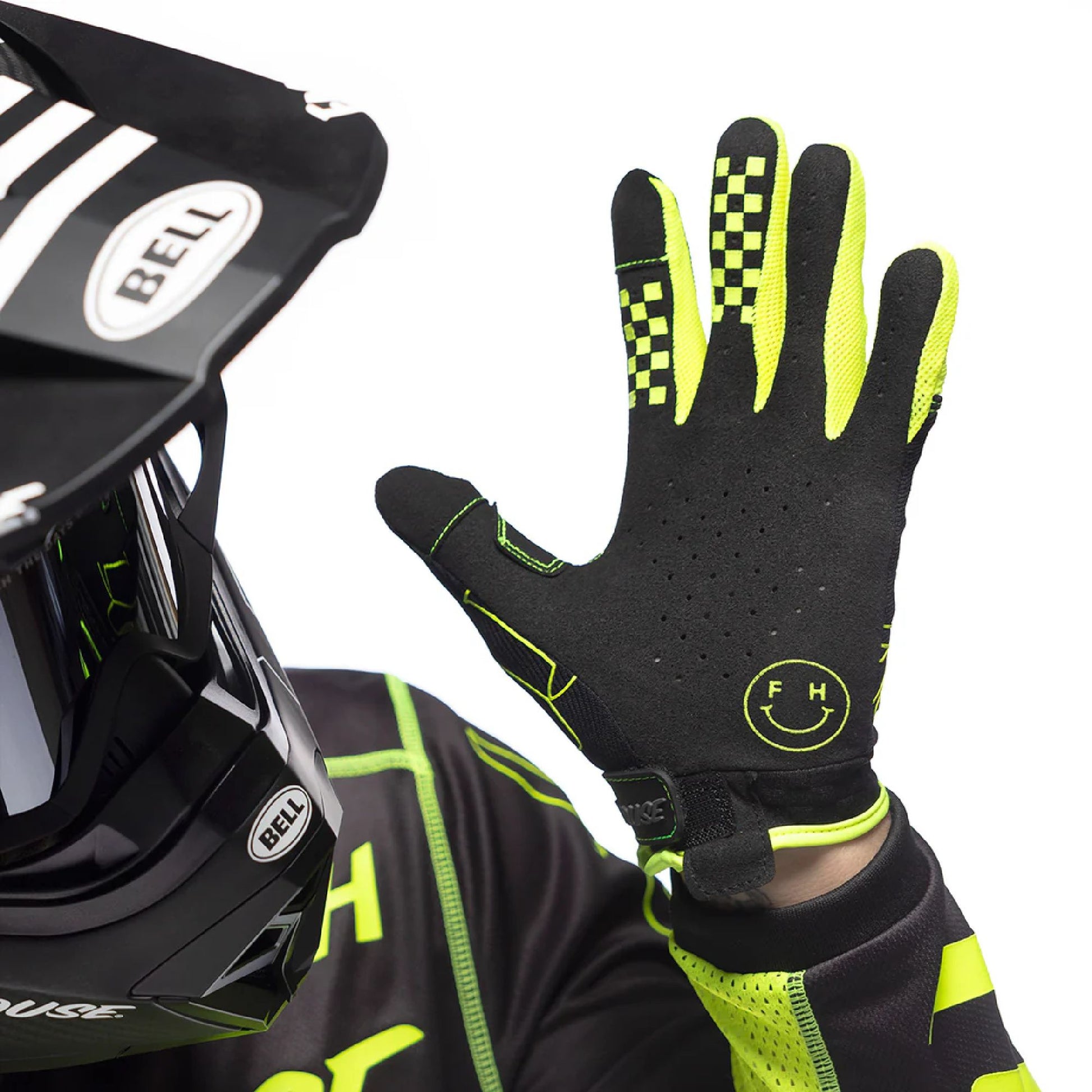 Fasthouse Youth Speed Style Riot Glove Black High Viz Bike Gloves