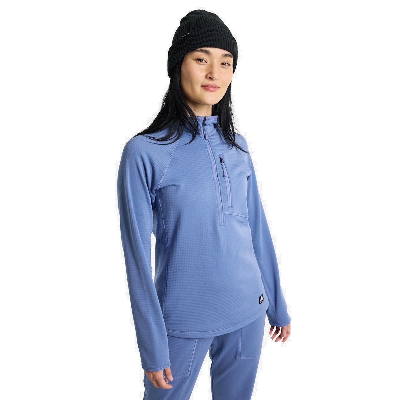 Women's Burton Stockrun Grid Half-Zip Fleece Slate Blue Insulators & Fleece