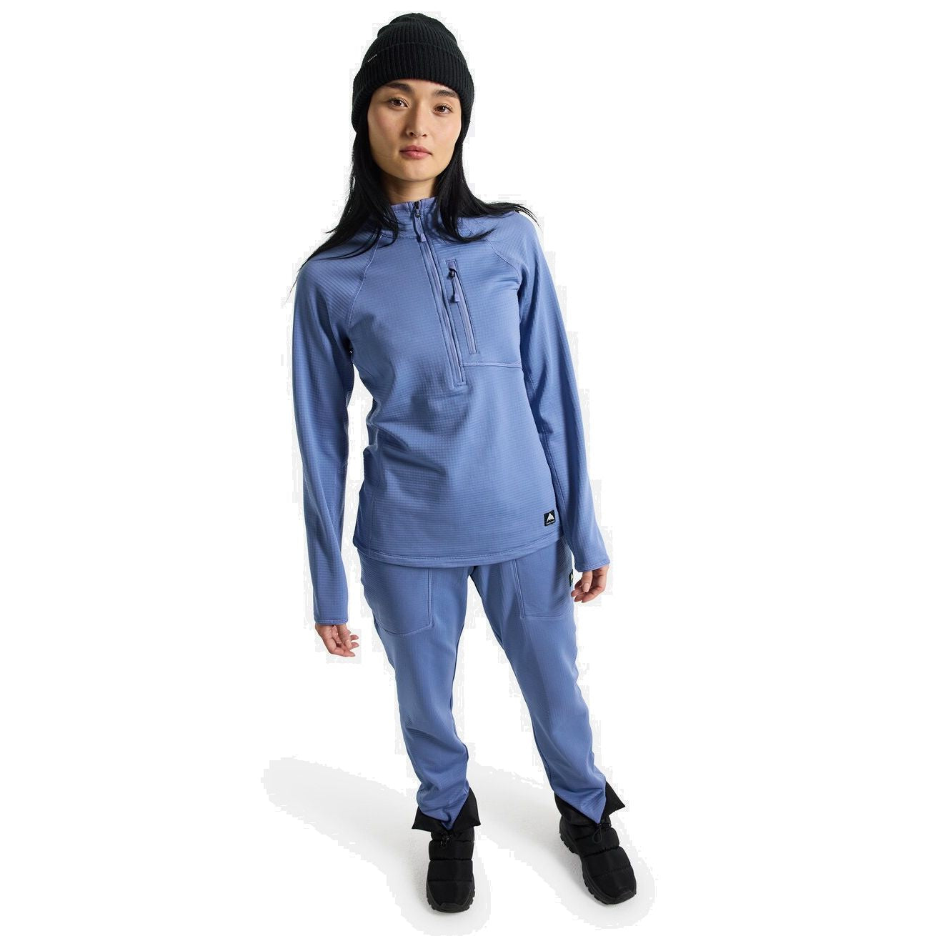 Women's Burton Stockrun Grid Half-Zip Fleece Slate Blue Insulators & Fleece