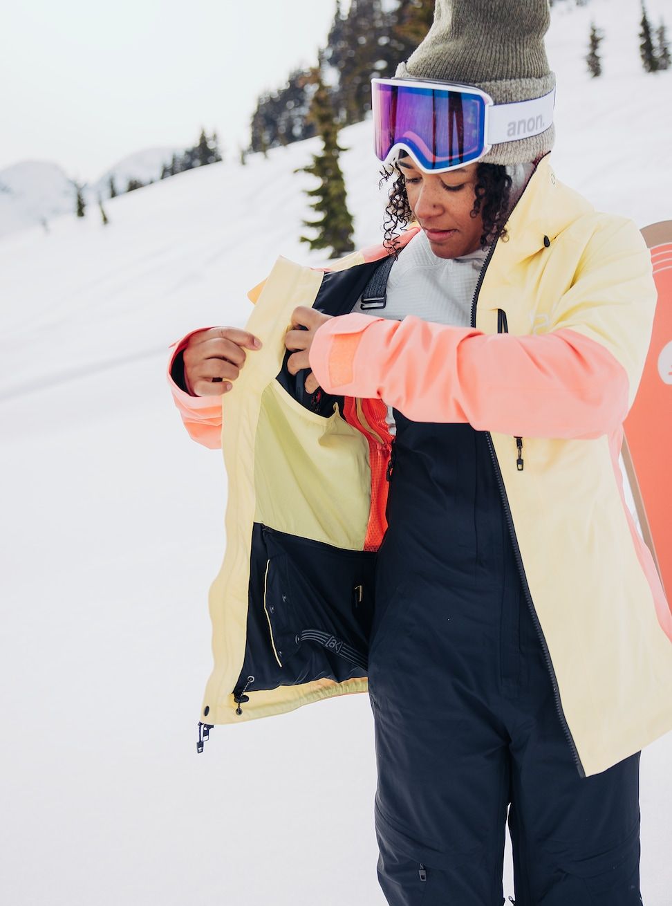 Women's Burton [ak] Upshift GORE-TEX 2L Jacket Buttermilk Reef Pink Snow Jackets