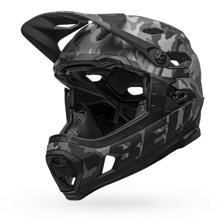 Bell Super DH Spherical Helmet Matte Gloss Black Camo Bike Helmets