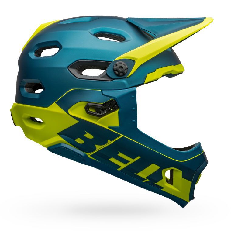 Bell Super DH Spherical Helmet Matte Gloss Blue Hi-Viz Bike Helmets