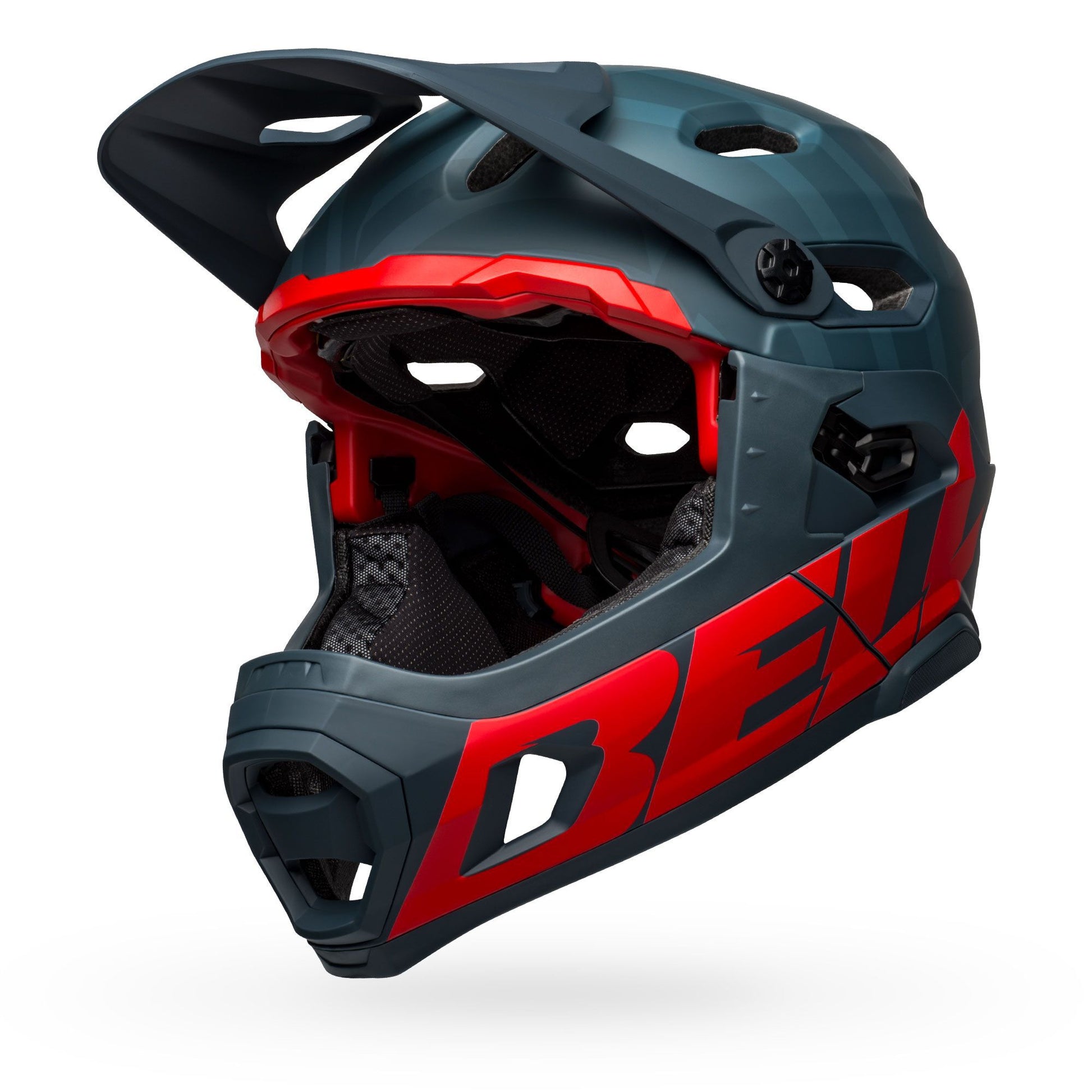 Bell Super DH Spherical Helmet Matte Blue Crimson Bike Helmets