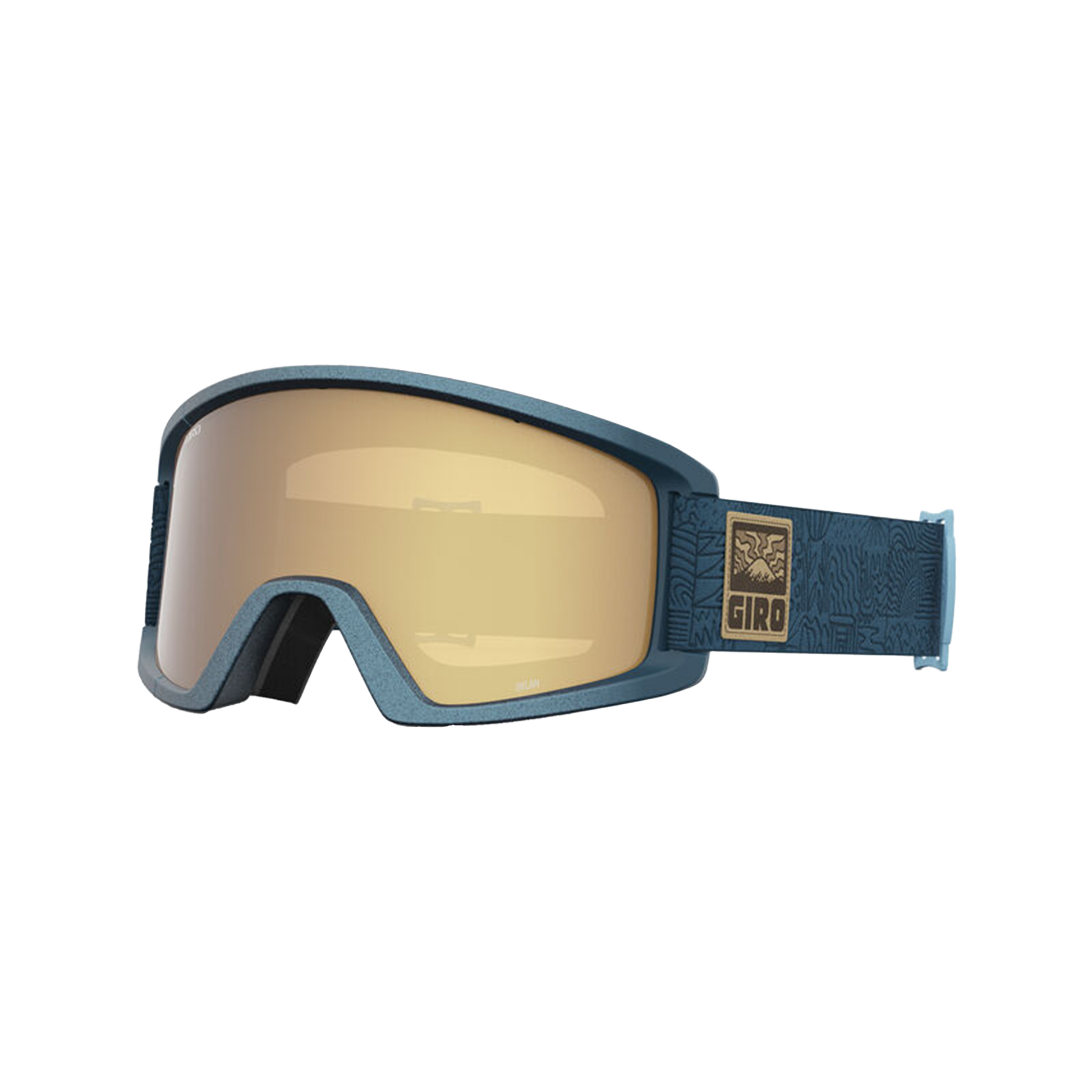 Giro Women's Dylan Snow Goggle Ano Harbor Blue Adventure Grid Amber Gold Yellow Snow Goggles