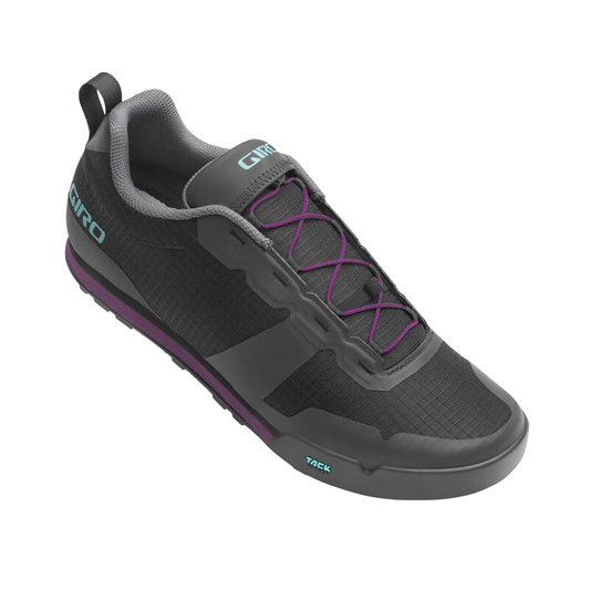 Giro Women's Tracker Fastlace Shoe Black Throwback Purple Bike Shoes