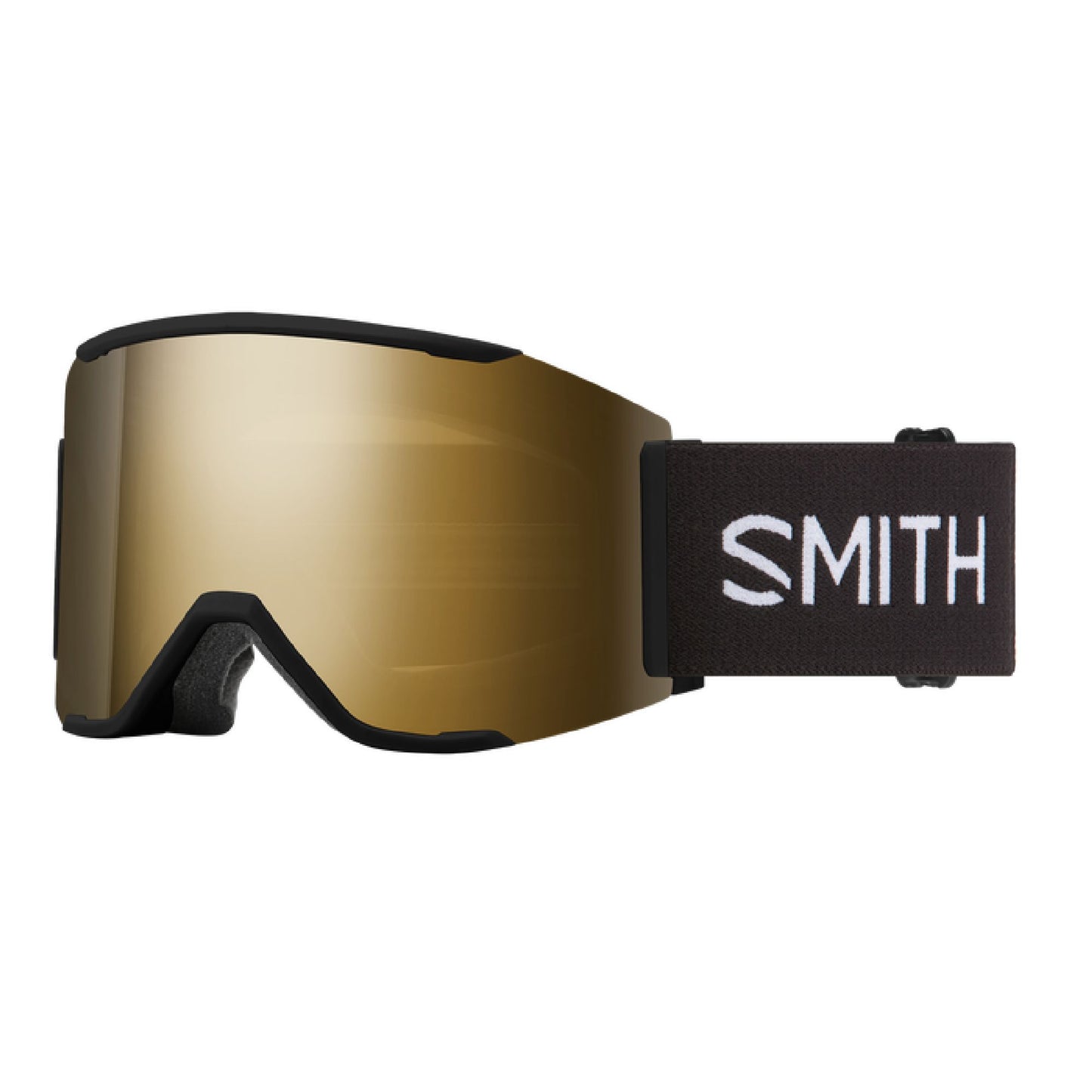 Smith Squad MAG Low Bridge Fit Snow Goggle Black ChromaPop Sun Black Gold Mirror Snow Goggles