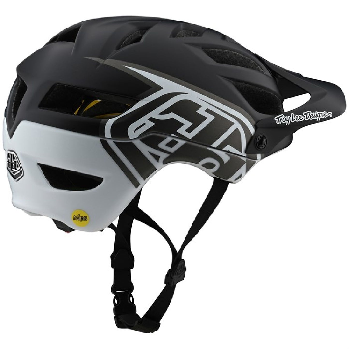 Troy Lee Designs A1 MIPS Helmet Black White Bike Helmets