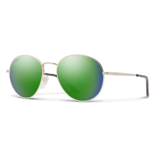Smith Prep Sunglasses Gold Polarized Green Mirror Lens Sunglasses