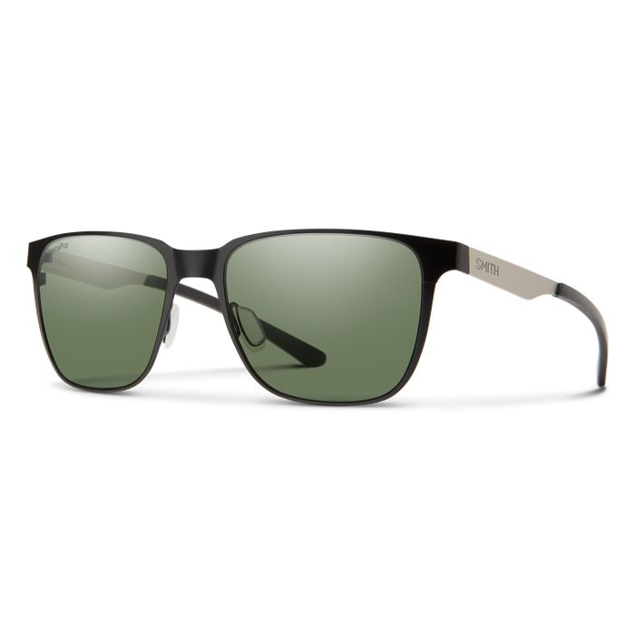Smith Lowdown Metal Sunglasses Matte Black Silver ChromaPop Polarized Gray Green Lens Sunglasses