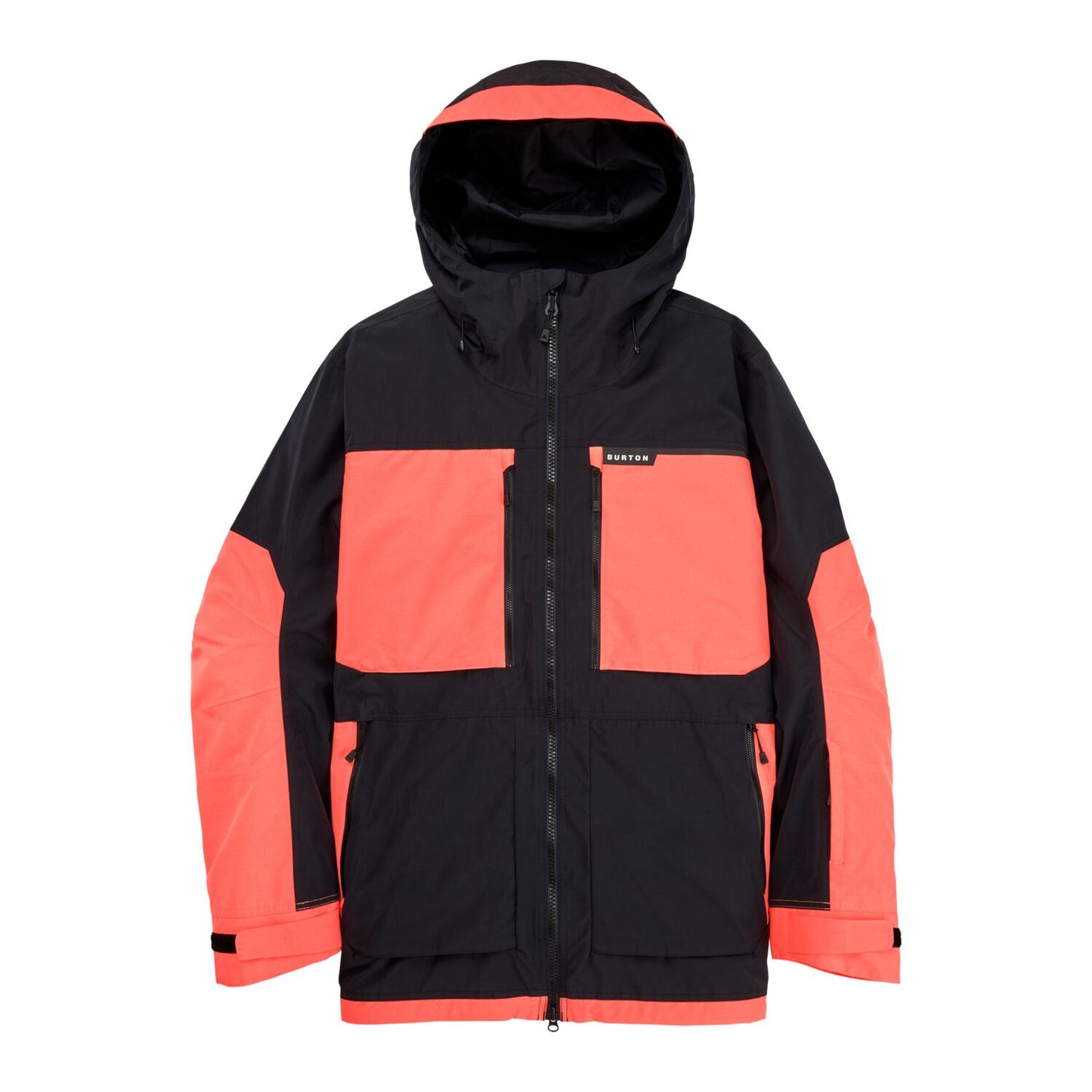 Men's Burton Frostner 2L Jacket True Black Tetra Orange - 2023 Snow Jackets