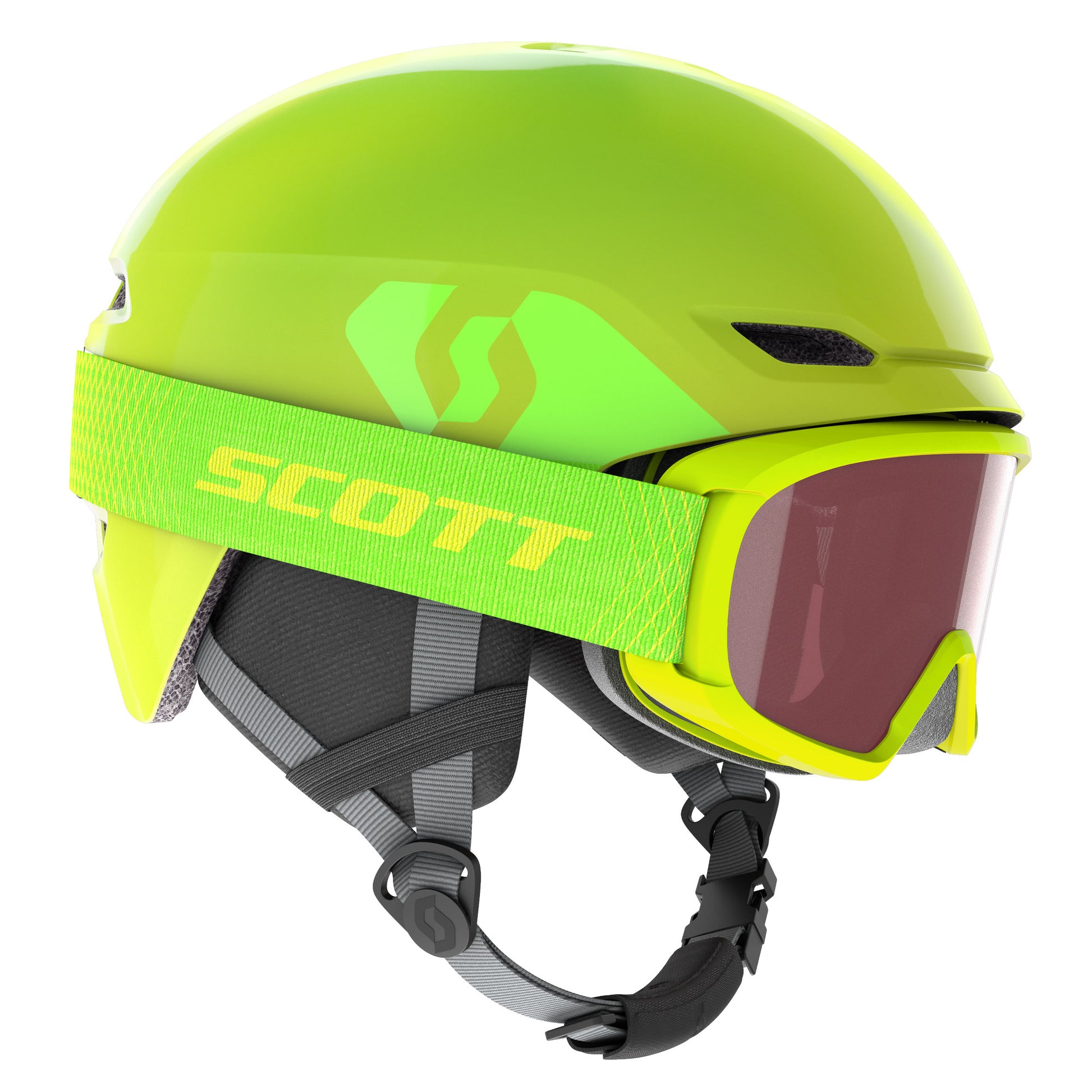 Scott Keeper 2 Plus + Jr Witty Goggle Combo High Viz Green S Snow Helmets