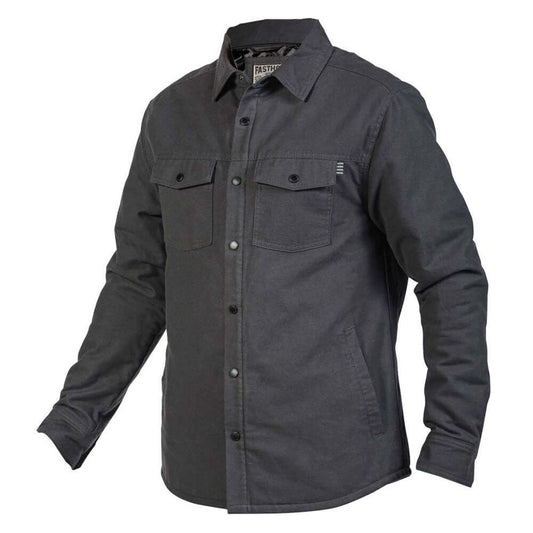 Fasthouse Men's Elysian Quilted Flannel Charcoal LS Shirts