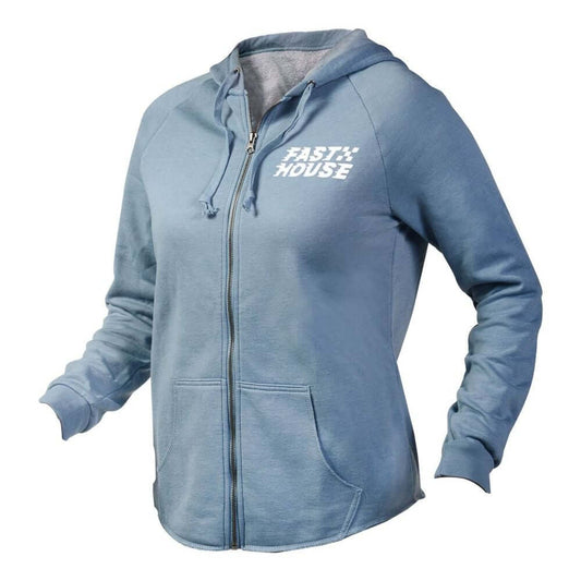 Fasthouse Women's Drift Hooded Zip Up Misty Blue XL Sweatshirts & Hoodies