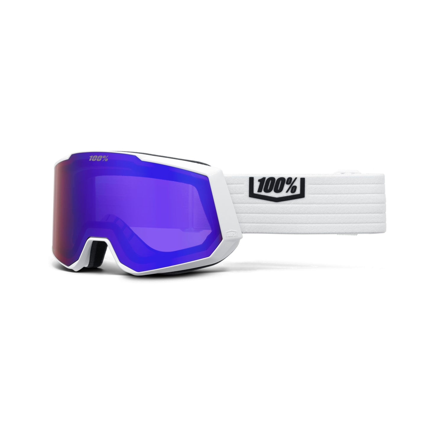 100 Percent Snowcraft XL HiPER Snow Goggle White Violet Mirror Violet Snow Goggles