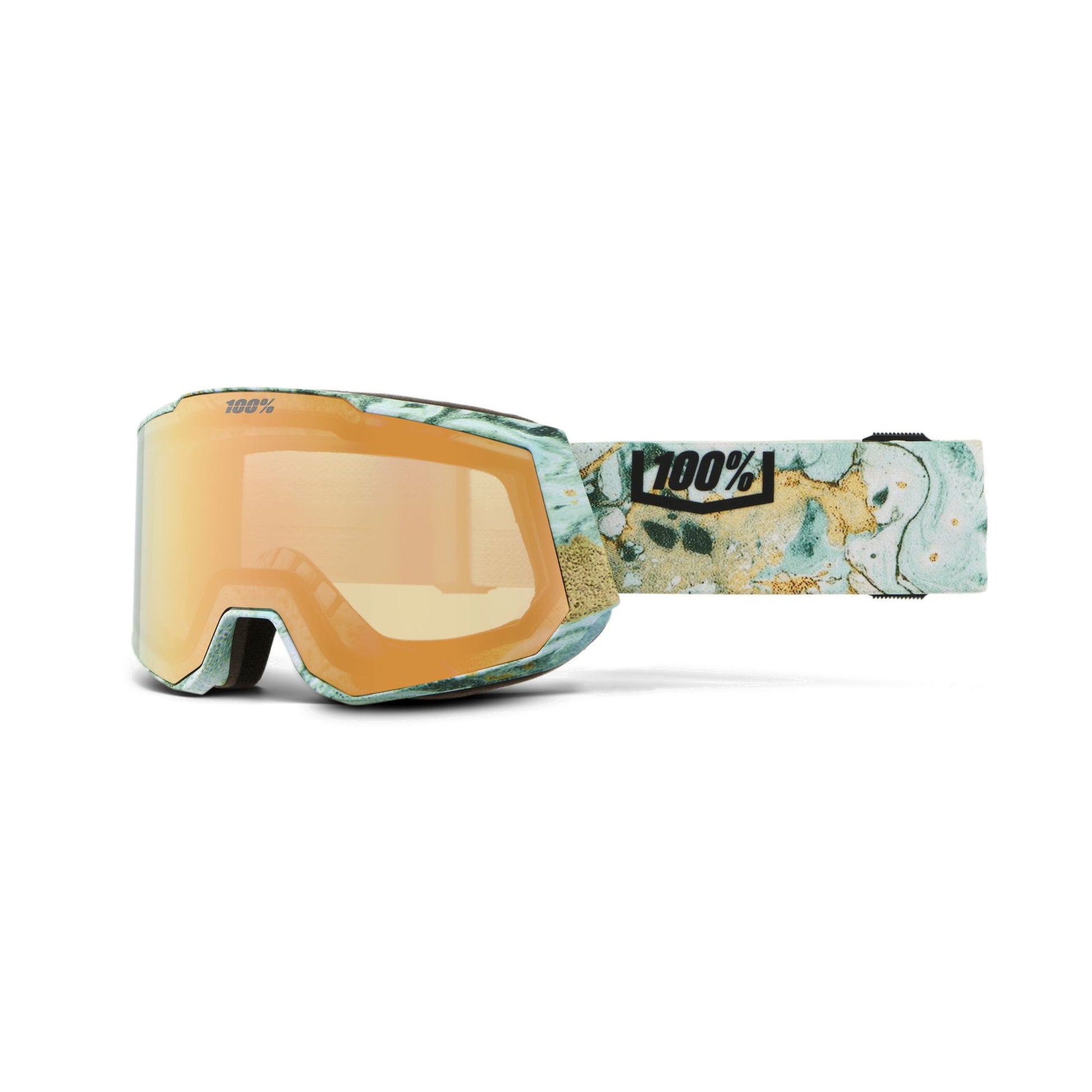 100 Percent Snowcraft XL HiPER Snow Goggle Fossil Express Mirror Copper Lens Snow Goggles