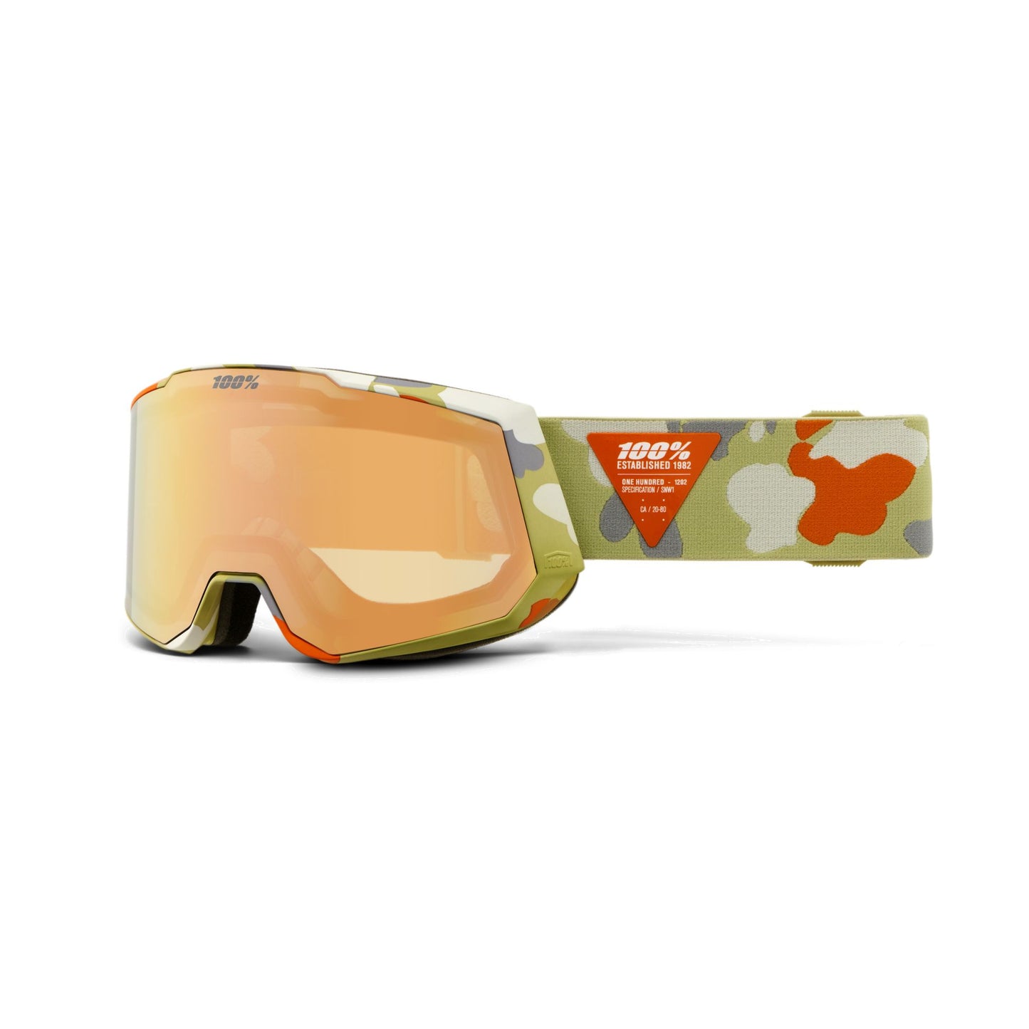 100 Percent Snowcraft XL HiPER Snow Goggle Witsec Mirror Copper Lens Snow Goggles