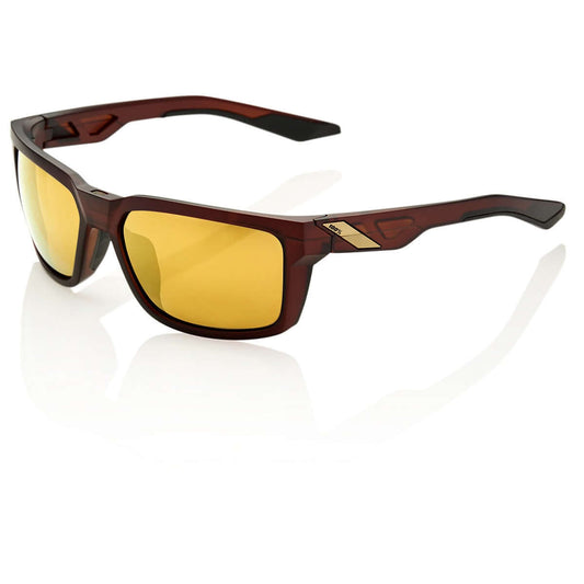 100% Daze Sunglasses Soft Tact Rootbeer Flash Gold Sunglasses