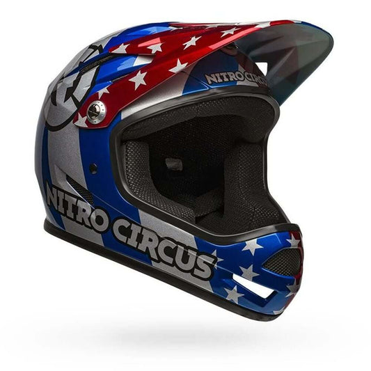 Bell Sanction Helmet - OpenBox Nitro Circus Gloss Silver Blue Red L Bike Helmets