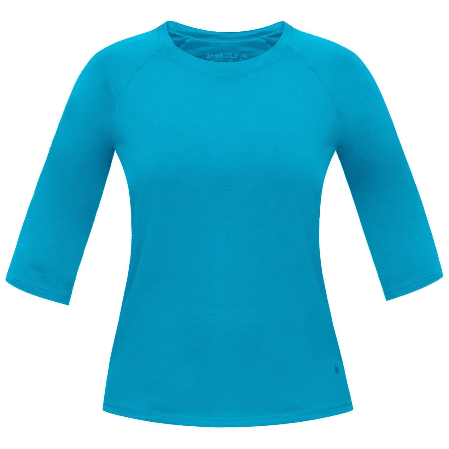 Shredly Women's Raglan 3/4 Tee Electric Blue LS Shirts