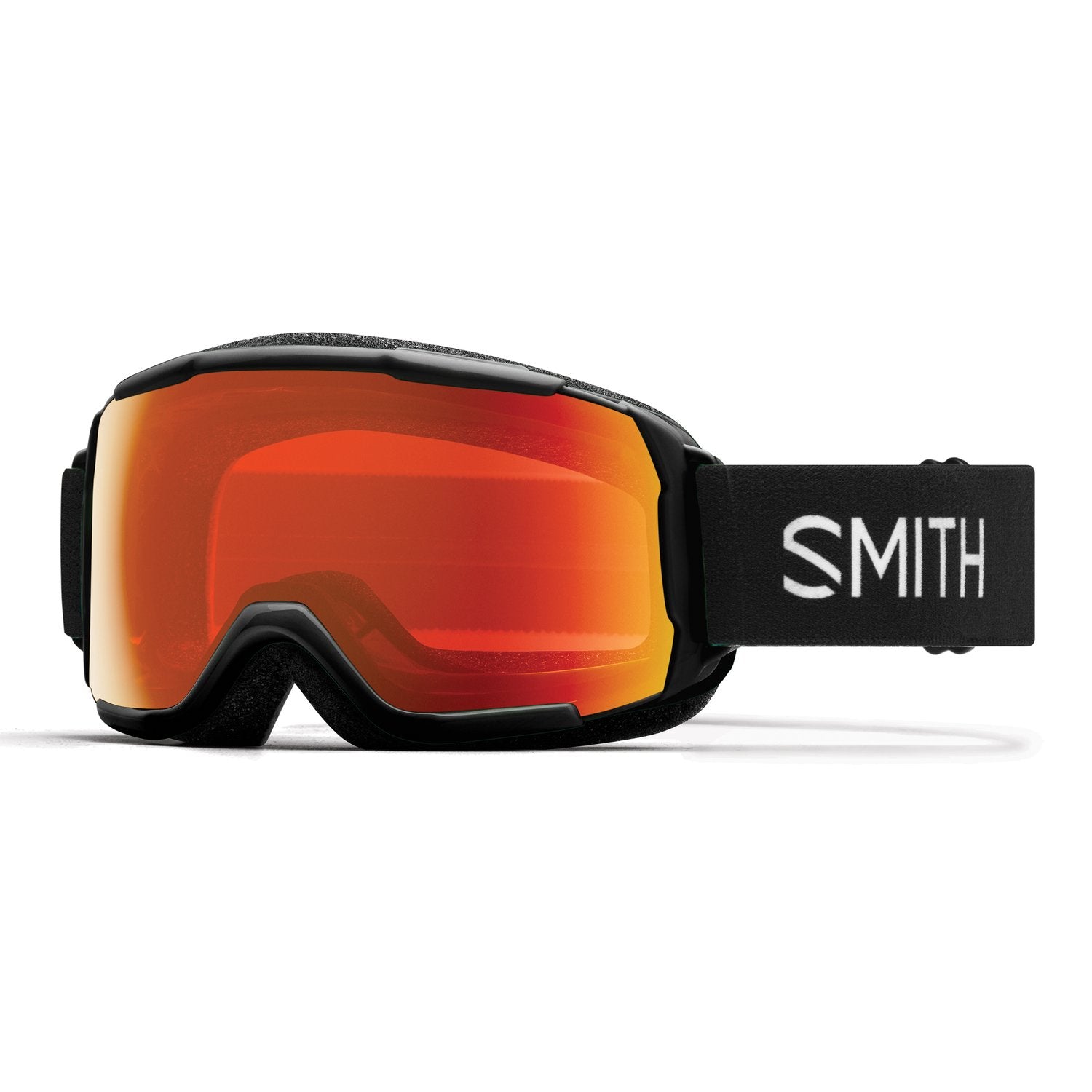 Smith Kids' Grom Snow Goggle Black ChromaPop Everyday Red Mirror Snow Goggles