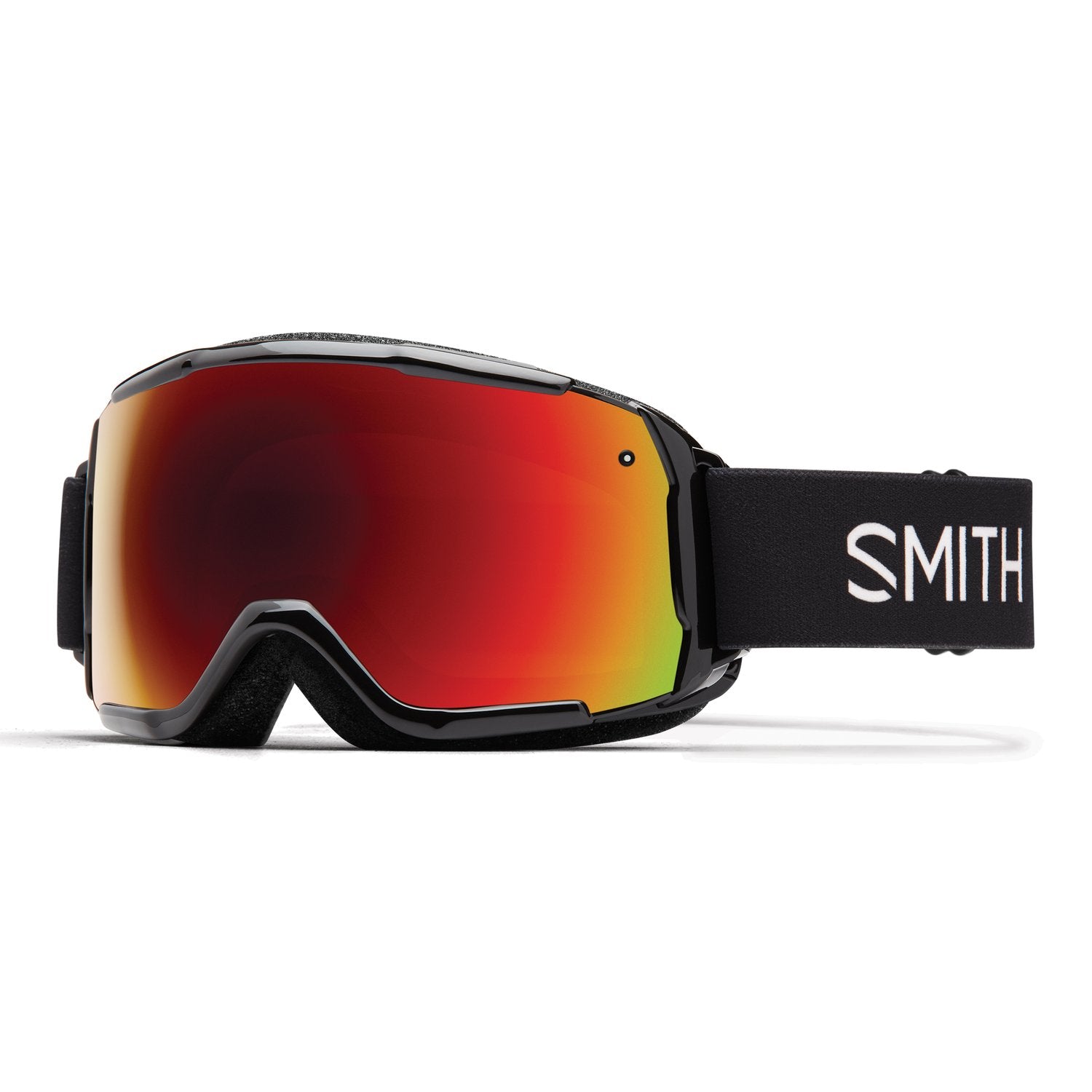Smith Kids' Grom Snow Goggle Black Red Sol-X Mirror Snow Goggles