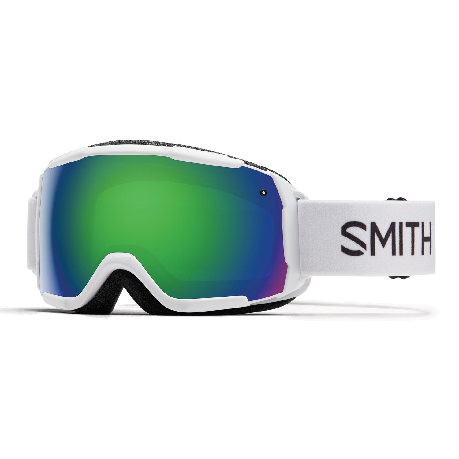 Smith Kids' Grom Snow Goggle White Green Sol-X Mirror Snow Goggles