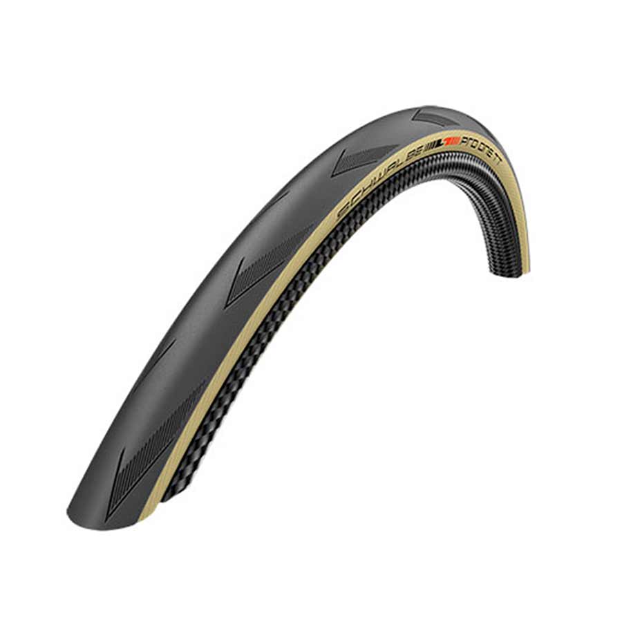 Schwalbe Pro One TT Tire - 700 x 25 Tubeless Folding BLK/Tan Evolution Line Addix Race - Schwalbe Tires