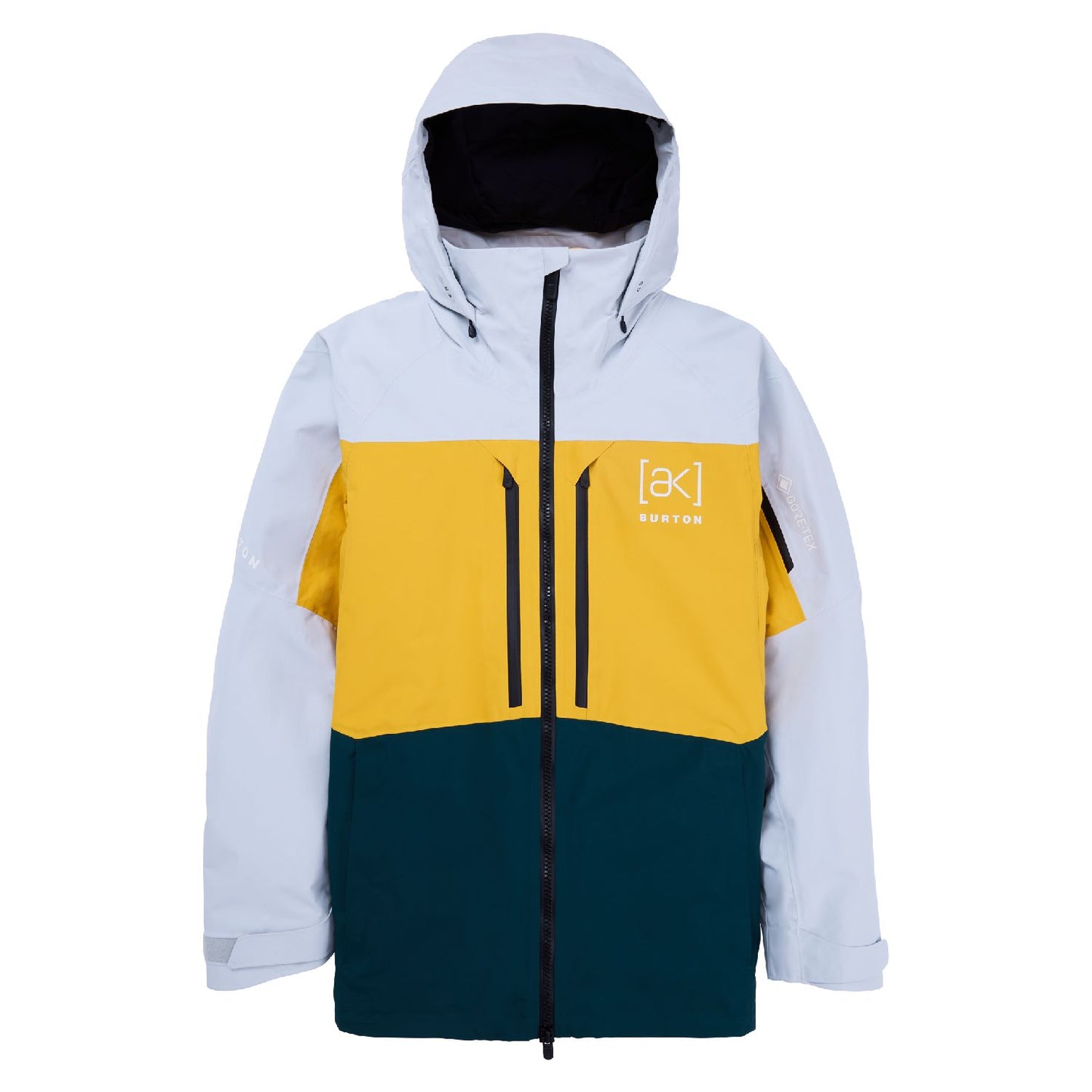 Men's Burton [ak] Swash GORE-TEX 2L Jacket Gray Cloud Golden Rod Deep Emerald - Burton Snow Jackets