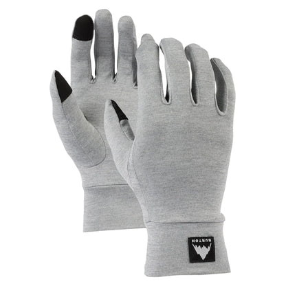 Burton Touchscreen Glove Liner Gray Heather - Burton Snow Gloves