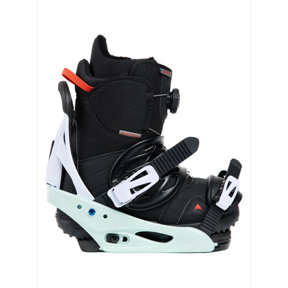 Kids' Burton Smalls Re:Flex Snowboard Bindings Neo-Mint White L - Burton Snowboard Bindings