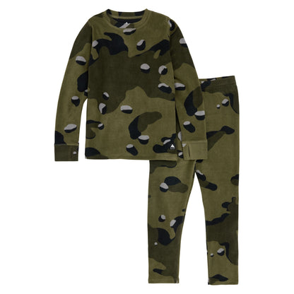 Kids' Burton Fleece Base Layer Set Forest Moss Cookie Camo - Burton Base Layers