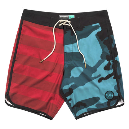 Fasthouse After Hours 18" Patriot Boardshort Red Blue - Fasthouse Swimwear