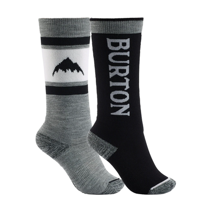 Kids' Burton Weekend Midweight Socks 2-Pack True Black - Burton Snow Socks
