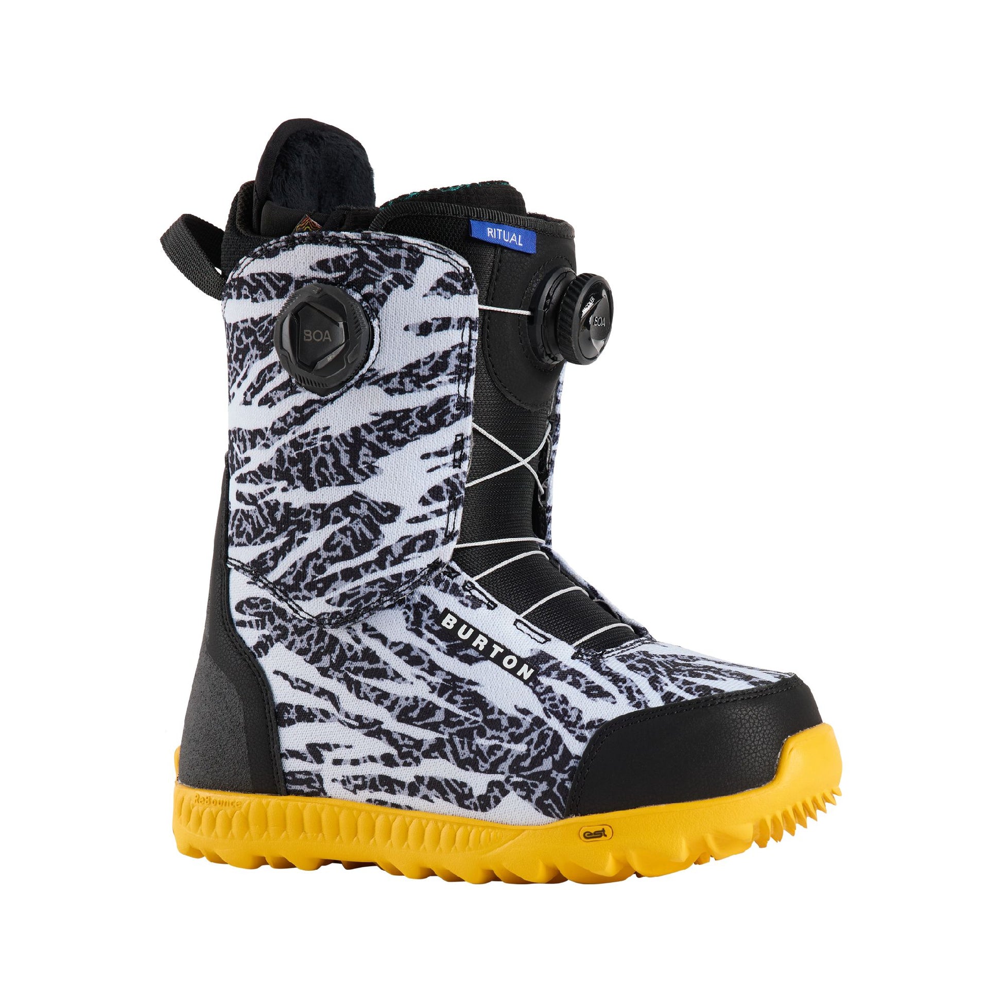 Women's Burton Ritual BOA Snowboard Boots Zebra Goldenrod - Burton Snowboard Boots