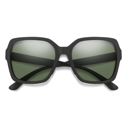 Smith Flare Sunglasses Matte Black ChromaPop Polarized Gray Green - Smith Sunglasses