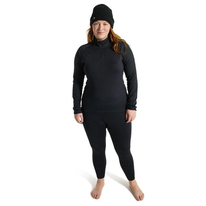 Women's Burton Heavyweight X Base Layer Quarter-Zip True Black - Burton Base Layer Tops