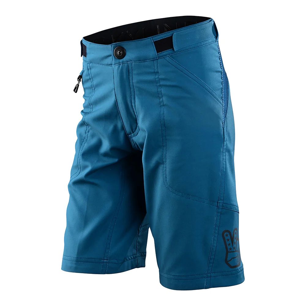 Troy Lee Designs Youth Skyline Shorts Shell Solid Slate Blue 22 - Troy Lee Designs Bike Shorts