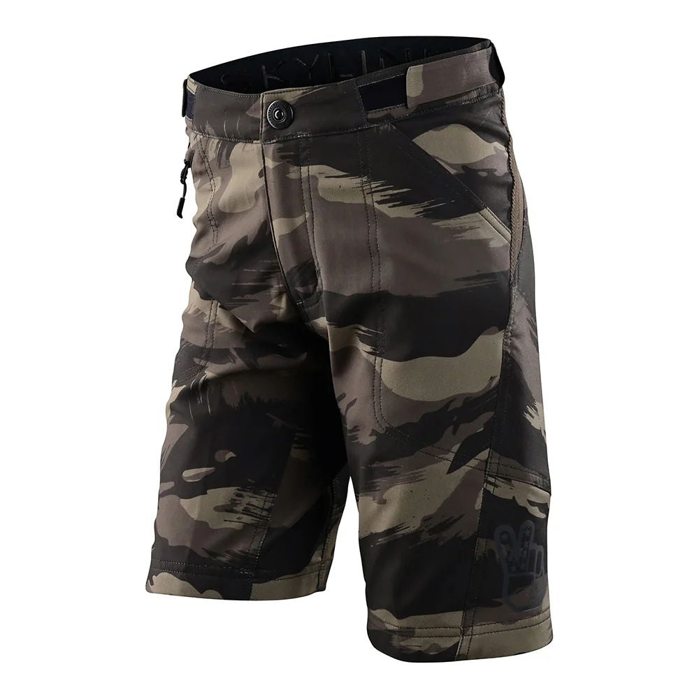 Troy Lee Designs Youth Skyline Shorts Shell Brushed Camo Military 22 - Troy Lee Designs Bike Shorts