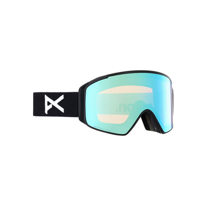 Anon M4S Cylindrical Low Bridge Goggles + Bonus Lens Black Perceive Variable Blue - Anon Snow Goggles